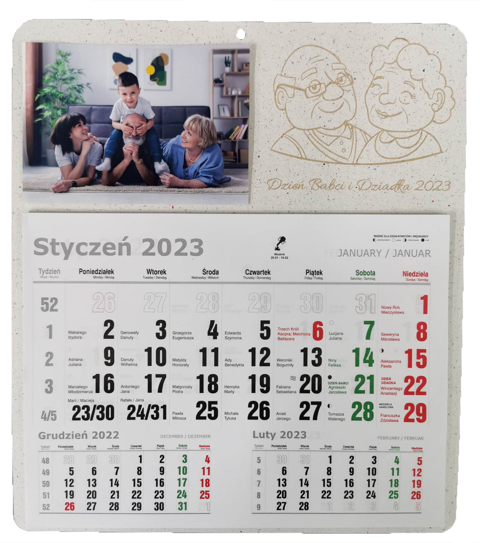 PREZENT NA DZIEŃ BABCI DZIADKA KALENDARZ 2023 - obrazek 2